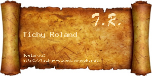 Tichy Roland névjegykártya